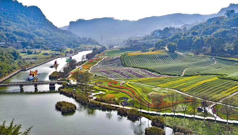 國家4A級旅游景區花田酒地景區。大渡口鎮供圖