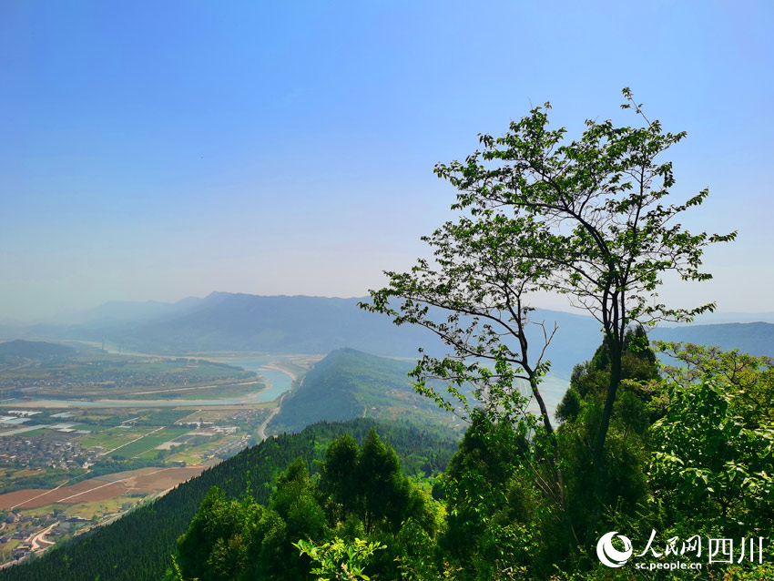 從古蜀道俯瞰山川風景。人民網記者 劉海天攝